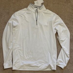 Men's White Quarter-Zip Performance Pullover